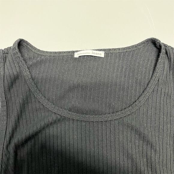 Reformation Black Ribbed Knit Midi Tank Dress XL Casual Stretchy - Picture 6 of 11